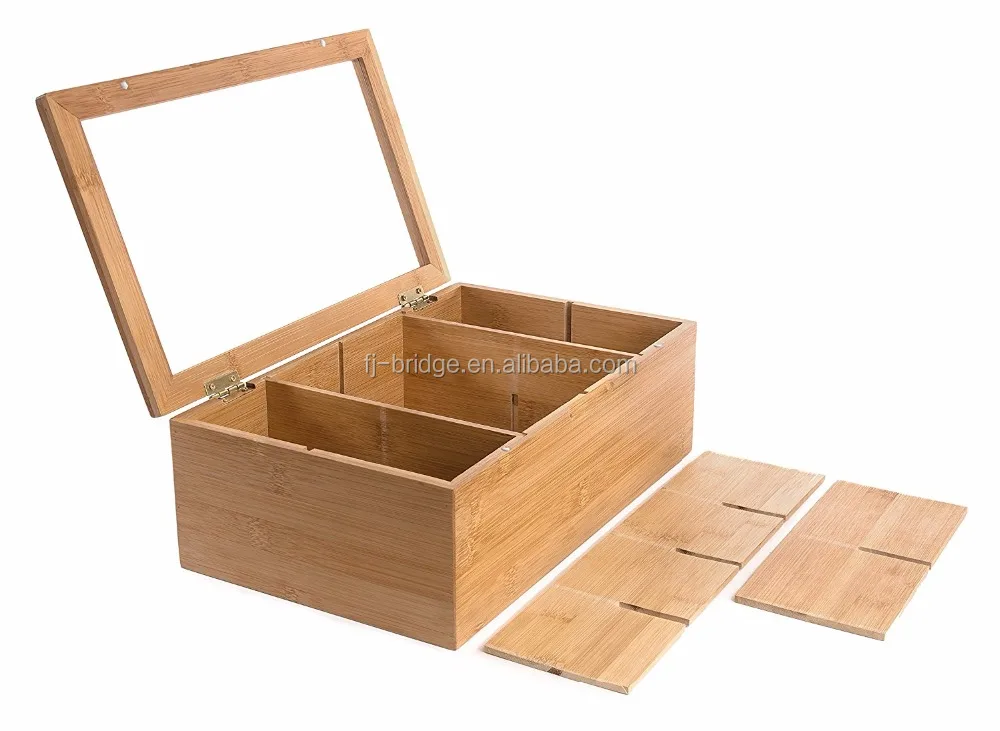 
Bamboo Tea Storage Box Fits 120 Standing or Flat Tea Bags Color Square Recyclable Wood,bamboo Natural 