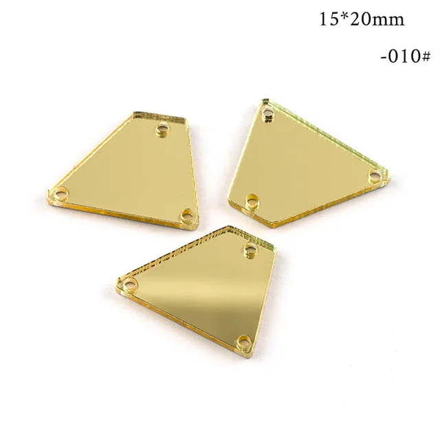 Wholesale Irregular Shape Flat Back Acrylic Rhinestone Mirror Stones for Sew on Garment Accessories Decoration