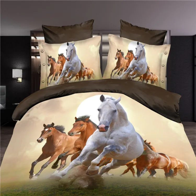 3D animal design reactive printed bedding sets