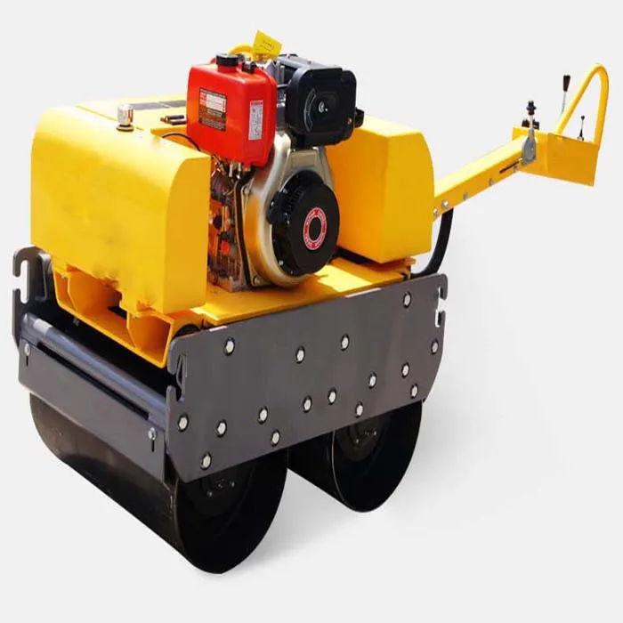 Walk behind double drum hydraulic diesel engine vibratory mini road roller