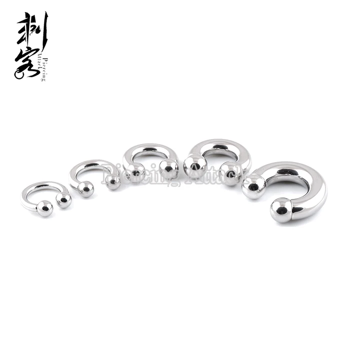 Internally Threaded Steel Giant Gauge Horseshoe Circular Barbells