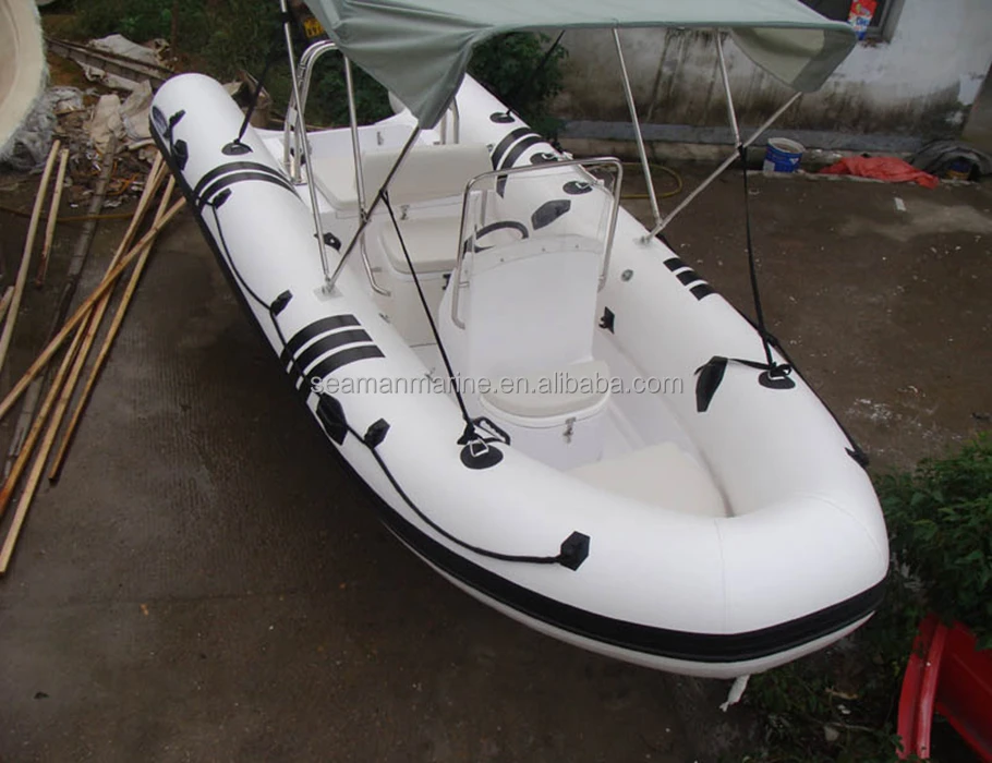 New Design Big FRP hull inflatable RIB BOAT 520 with Hypalon /PVC high pressure air tube