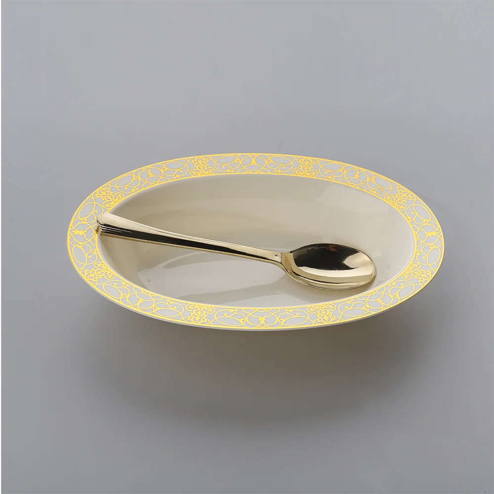 Высококачественные большие Смешанные Оптовые овальные десертные сервировочные пластиковые салатные одноразовые чаши