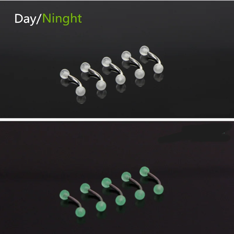 instocking Luminous fluorescent surgical eyebrow ring g23 titanium hotwife fashion woman body piercing jewelry sexy wholesale