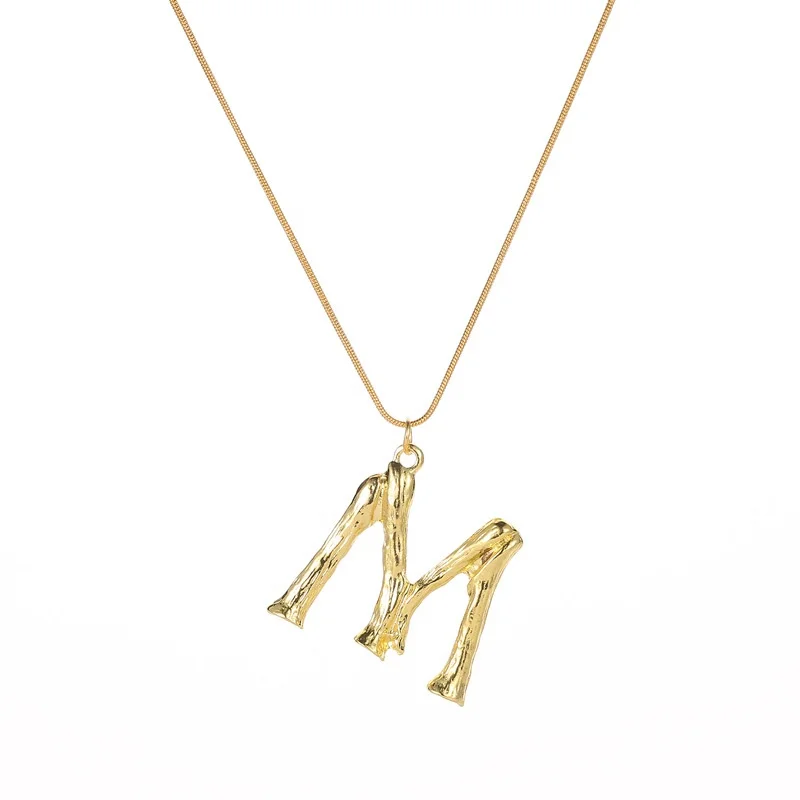 wholesale pendant cheap personalized simple r gold 26 letter necklace