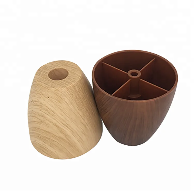 Free samples cone type  wooden grain mat surface plastic legs ABS furniture foot