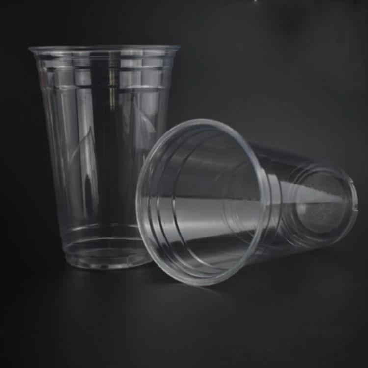 98caliber 500ml 16oz disposable pet bubble tea cups with lid for cold drink/juic/milk tea