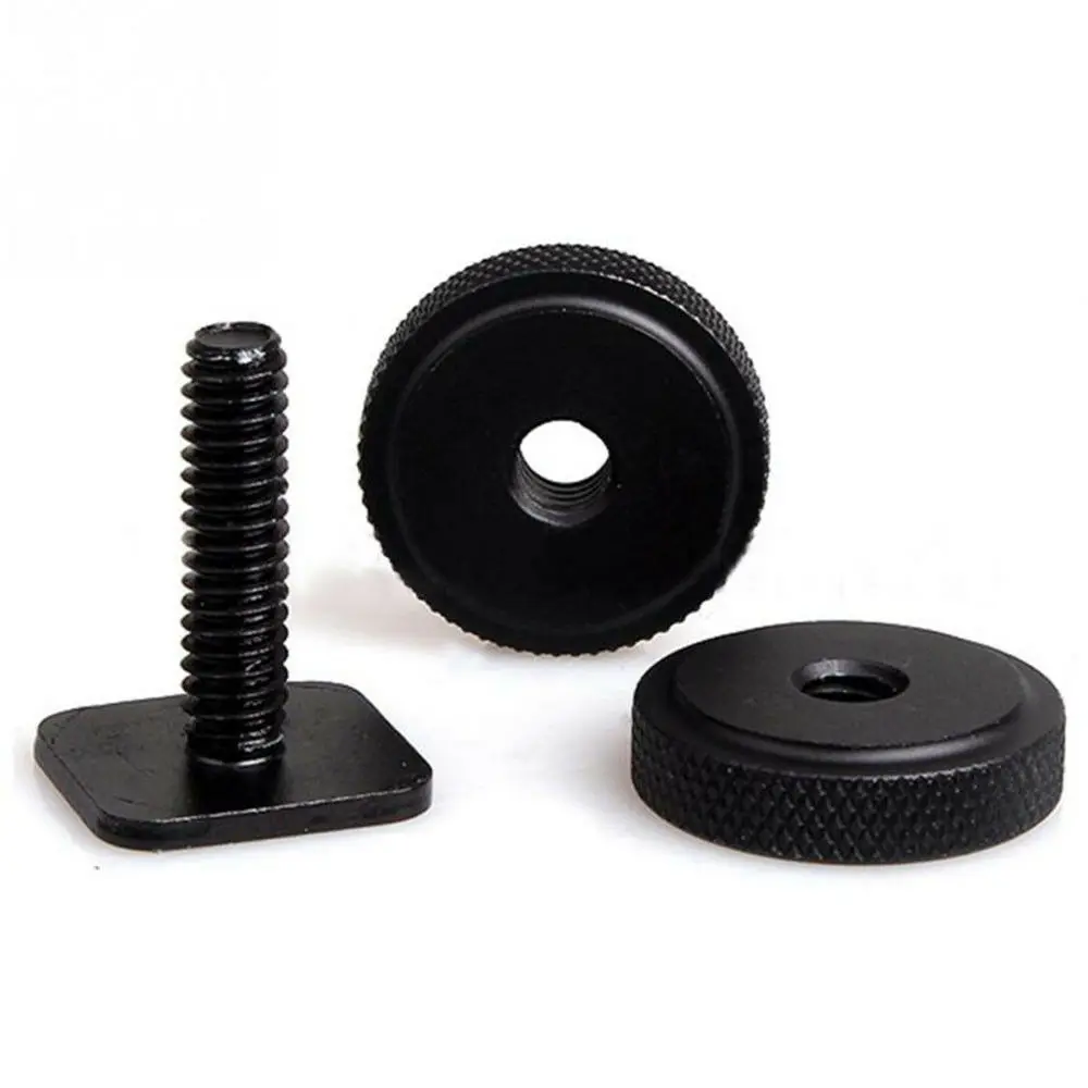 Токарный станок с ЧПУ, алюминиевый, черный, анодированный, 1/4, двойной винт, адаптер горячего башмака для вспышки, двойное винтовое крепление для Gopro, крепление для вспышки камеры 1/4 дюйма-