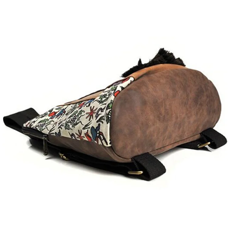 PU Casual Backpack School Bag Travel Bag Ethnic Trend Floral Print DAY Backpack Softback