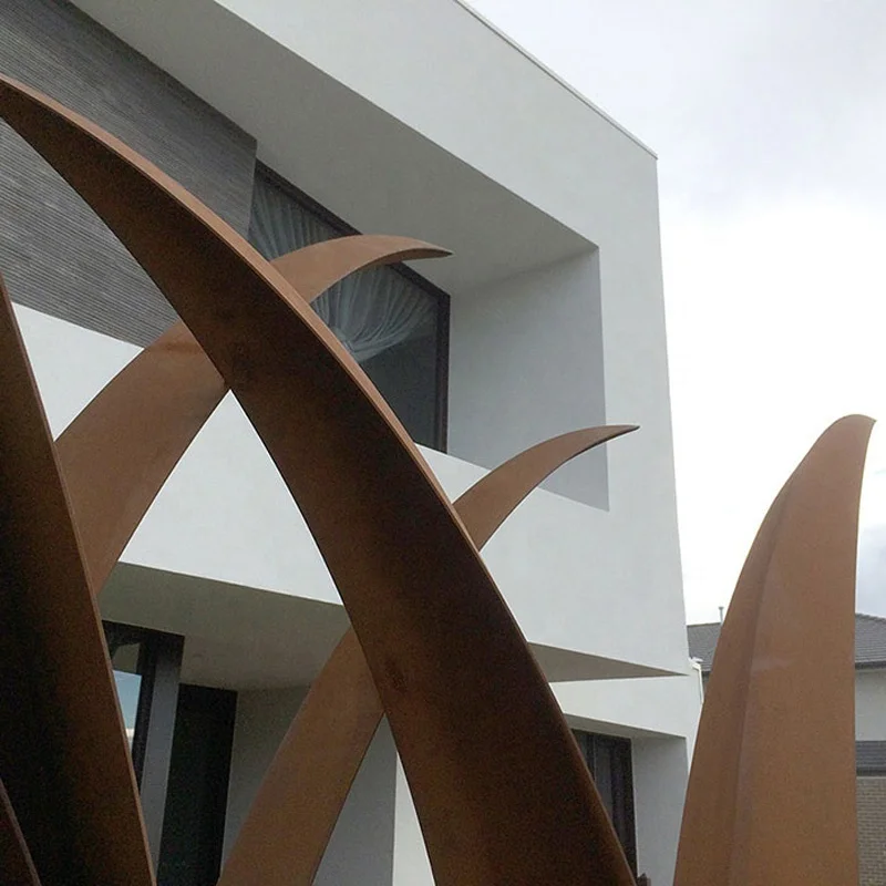 Reed Design Garden Corten Steel Residential Landscape Sculpture