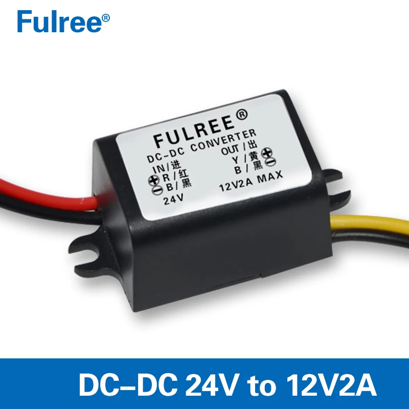 Преобразователь постоянного тока с 24 В на 12 В 1,5 А 2 А 3 А 5 А, модуль понижающего регулятора напряжения с 24 В на 12 В, понижающий трансформатор