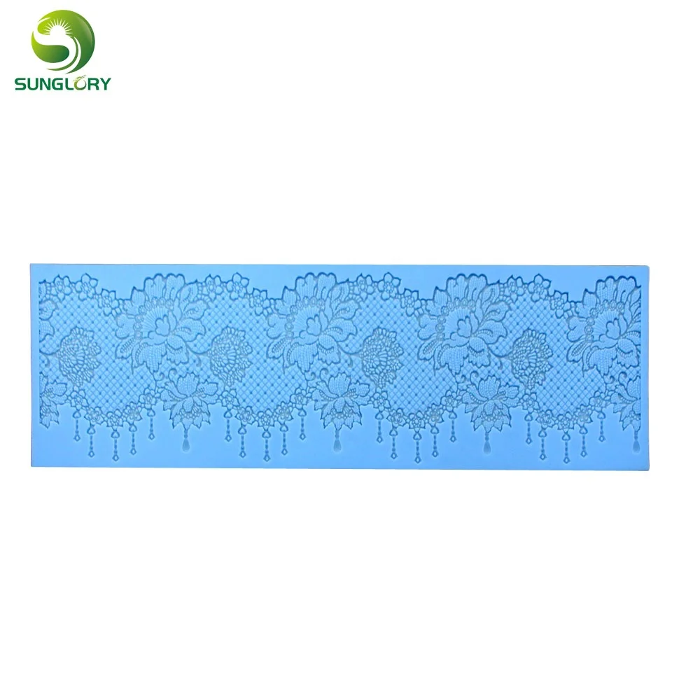 Wedding Decoration Flower Silicone Lace Mat Sugar Craft Cake Fondant Lace Mold Chocolate Gumpaste Molds For Baking Tools Kitchen