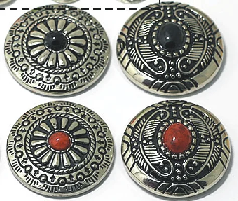 wholesale 30mm customize zinc alloy metal antique silver stone screw snap buttons