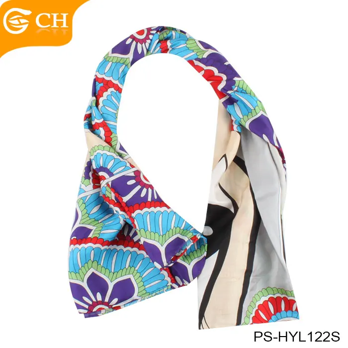 Factory Stylish 100% Silk  Digital Print Scarves Customize  90*90CM Fancy Scarf With Box Packing Custom Silk Scarves Printing