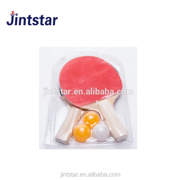 Деревянные теннисные ракетки хорошего качества по низкой цене с тремя мячиками для пинг-понга