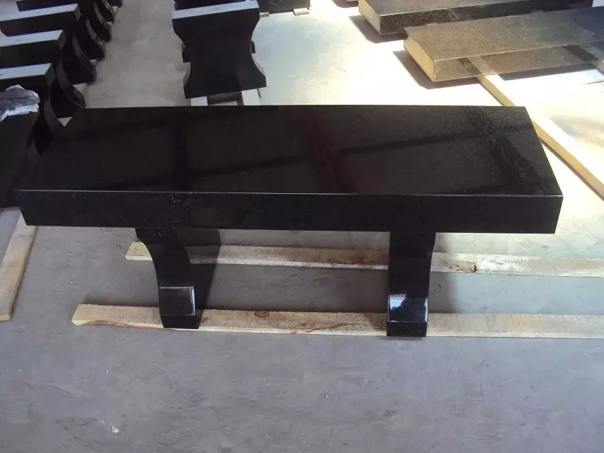 Quality Bench Tombstone Indian Black Granite Headstone