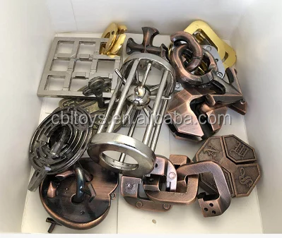 metal mind 3d puzzle pieces iron zinc alloy puzzle silver Cast Metal Brain Teaser Puzzle
