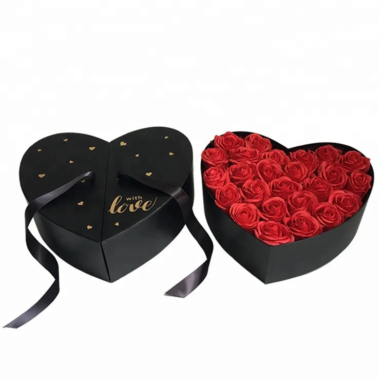 wholesale luxury roses package boxes heart shape flower box for wedding