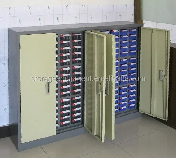 Metal workshop tool storage cabinet for small parts