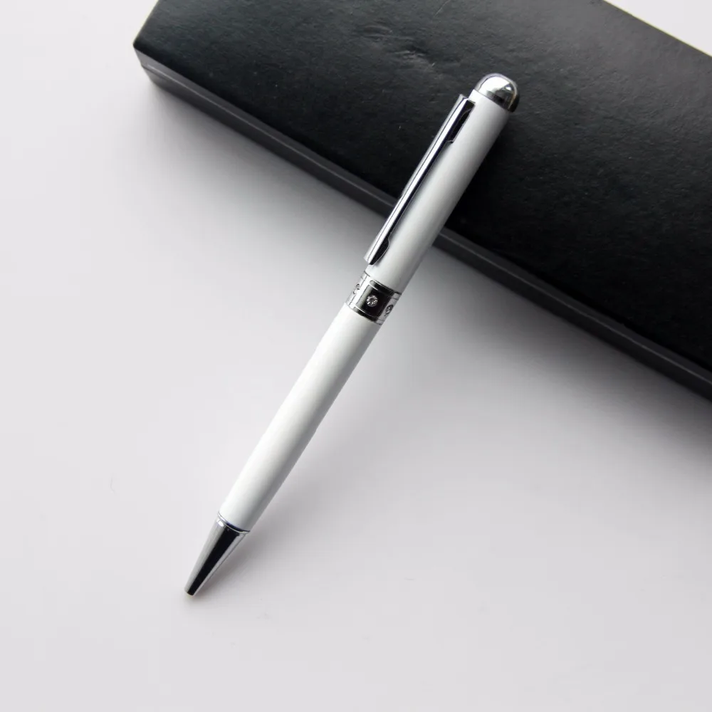 Fancy white pen Ballpoint Pen With Laser Pointer Light Pen uv led torch light