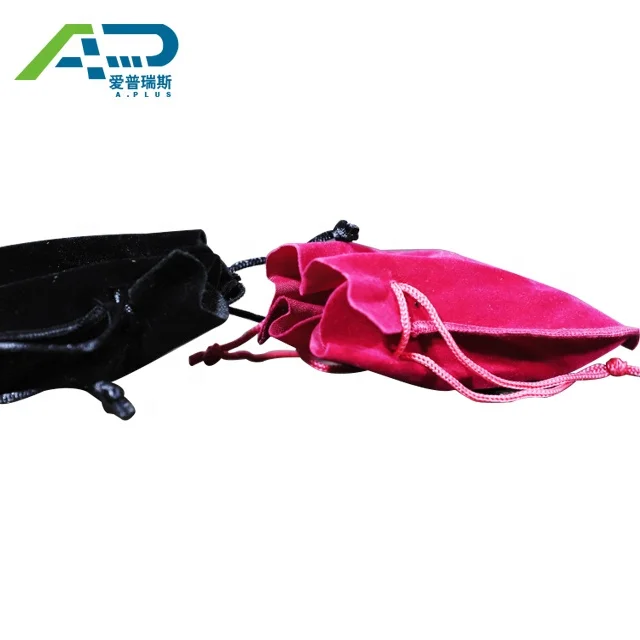 Customized Fabric Pouch For Gifts Packaging Jewelry Bag Luxury Velvet Pouch With Logo Foil Stamping