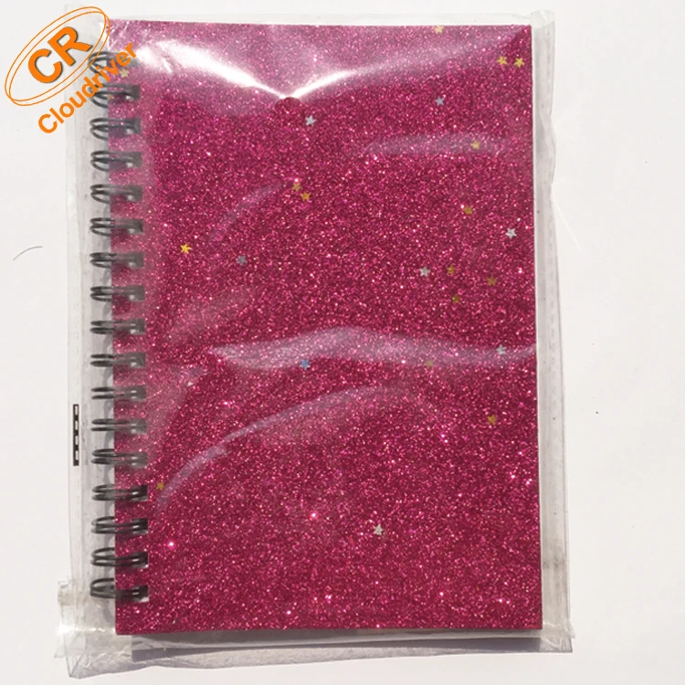 
Customized A6 Spiral Binding Shiny Glitter Notebook For Promotion 