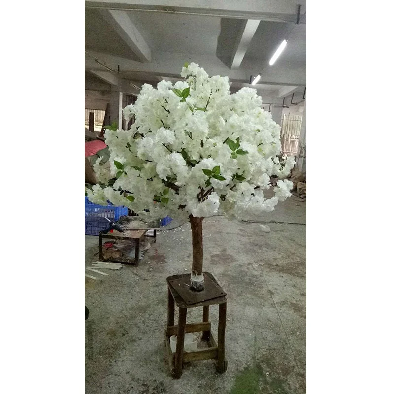 wholesale mini artificial white cherry blossom tree for home decoration