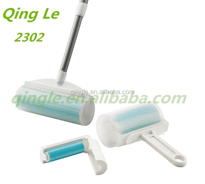 Липкий моющийся силиконовый ролик для чистки ворса с крышкой, миниатюрный ролик для волос с щеткой, 2 шт.