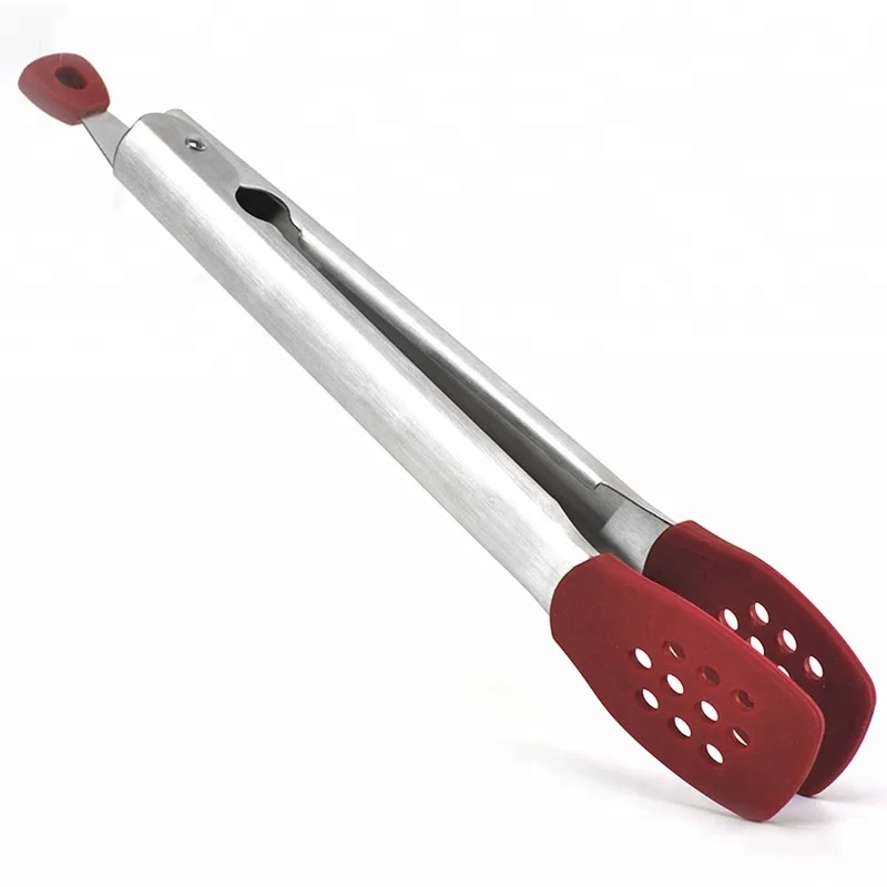 korean stainless steel silicone cooking bbq kitchen tongs