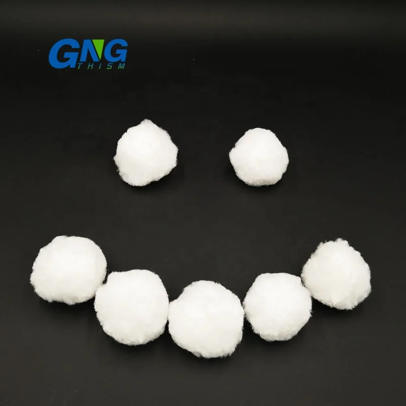 Swimming pool sand filter of polyester fiber ball