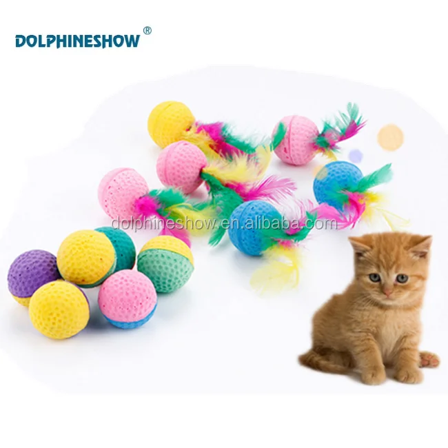 Multicolor Pet toy balls knitting wool ball with bell inside for cats and dogs