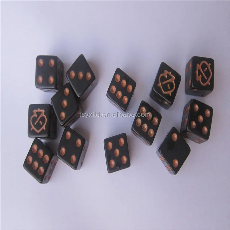 black and white customized game dice