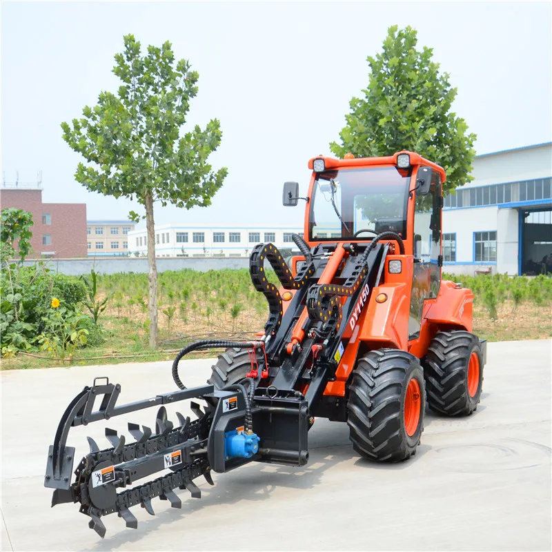Taian wheel loader hydrostatic wheel loader DY1150, garden loader with hedge trimmer with trencher