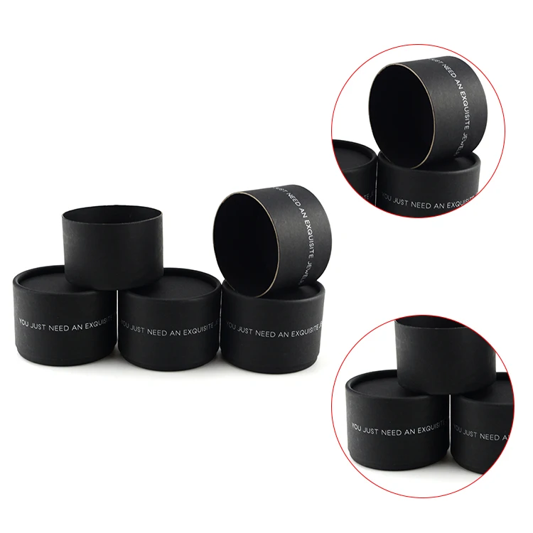 2017 Hot sale black round paper boxes cardboard cylinder box with lids