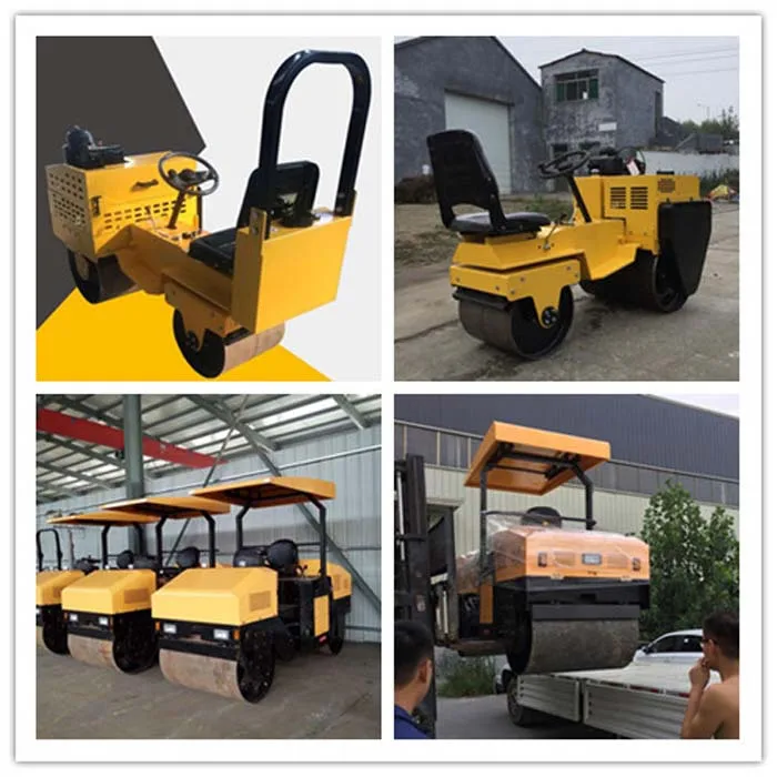 Walk behind double drum hydraulic diesel engine vibratory mini road roller