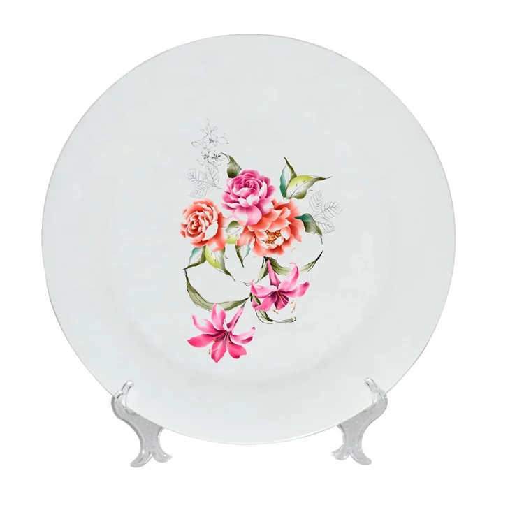 8 дюймов, пользовательская печать, оптовая продажа, белая керамическая тарелка с сублимационным покрытием