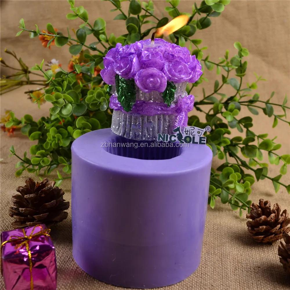 LZ0004 FOB zibo distinctive silicone 3D candle forms molds