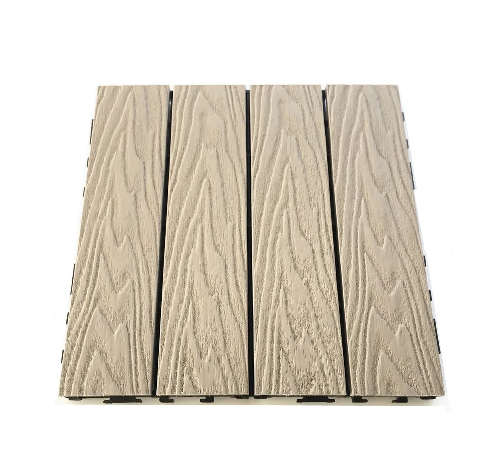 Wood deck tiles cheap composite interlocking WPC swimming pool tile