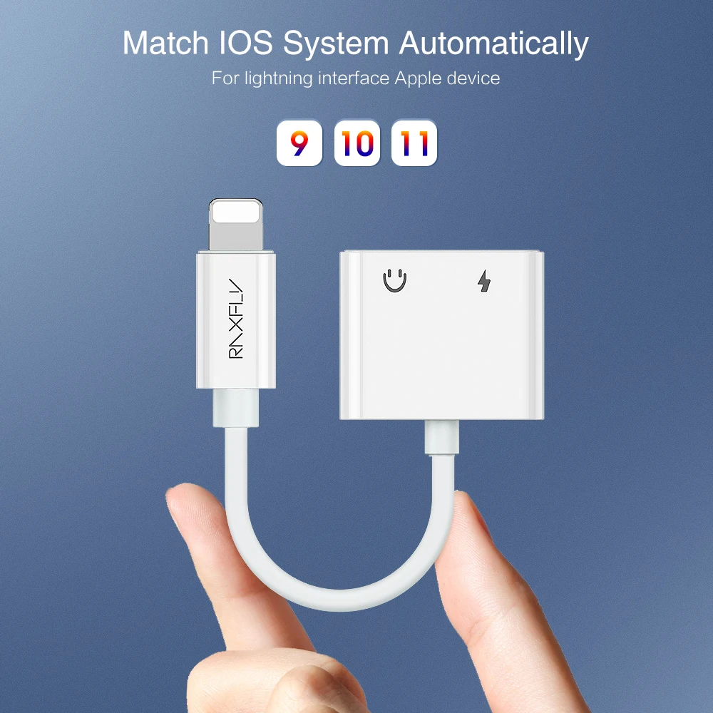 Бесплатная доставка 1 образец OK 2 в 1 для iPhone на 3,5 мм преобразователь зарядного устройства RAXFLY разветвитель телефона зарядный адаптер для прослушивания