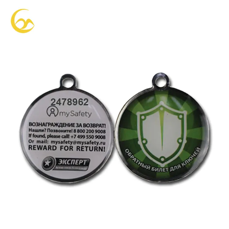 
Custom logo safety ID tracking key tag to find lost key chain owner 