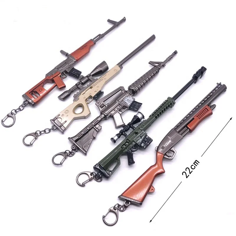 Promotion Custom 22cm Battle Royale SCAR Alloy Weapons Toys Metal Gun Model Keychain