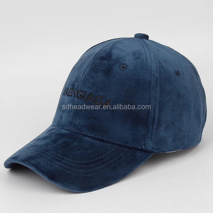 Fashion cheap men wholesale custom embroidered dad baseball velvet velour cap