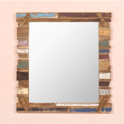 
 Античное винтажное зеркало с деревянной рамкой для украшения комнаты  