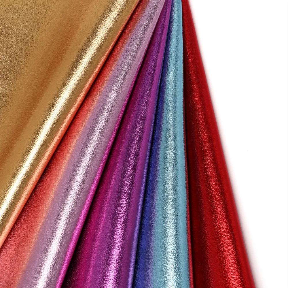 nonwoven backing good handing felling litchi grain metal pu synthetic leather for making bags