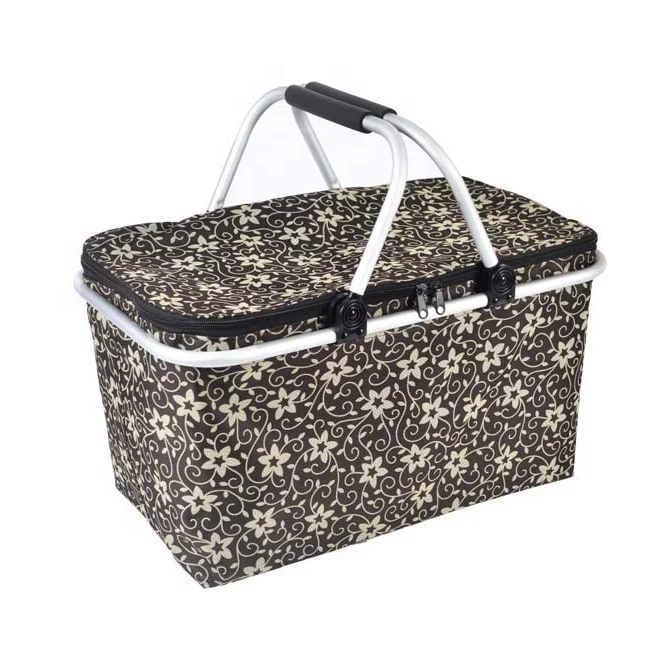  hot sale summer foldable picnic basket with cooler bga ice
