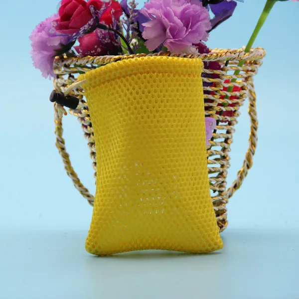 Wholesale Red Yellow Washing Poly Small Nylon Net Drawstring Pouches Mesh Soap Bag With Logo