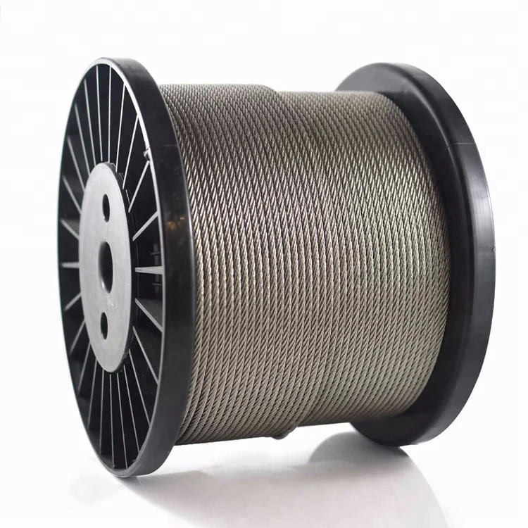 AISI 304 316 Stainless Steel Wire Rope Nominal Tensile Strength 1570 Mpa Diameter 0.3 12mm For Aircraft Lifting