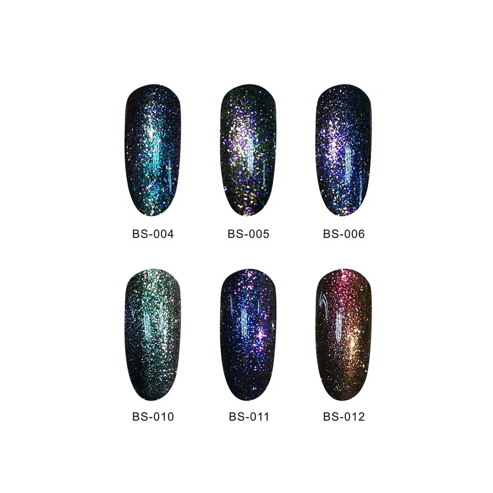 
nail gel polish factory OEM 10ml Gel Nail Polish Colorful Soak Off shinny glitter starry star UV Ge Manicure 12 Colors 