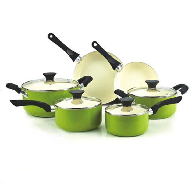 
8pcs cookware set/aluminum cooking pot with non stick and glass lid 