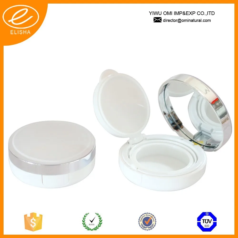 2015 White Round Stylish Lady Air Cushion Compact Powder Case